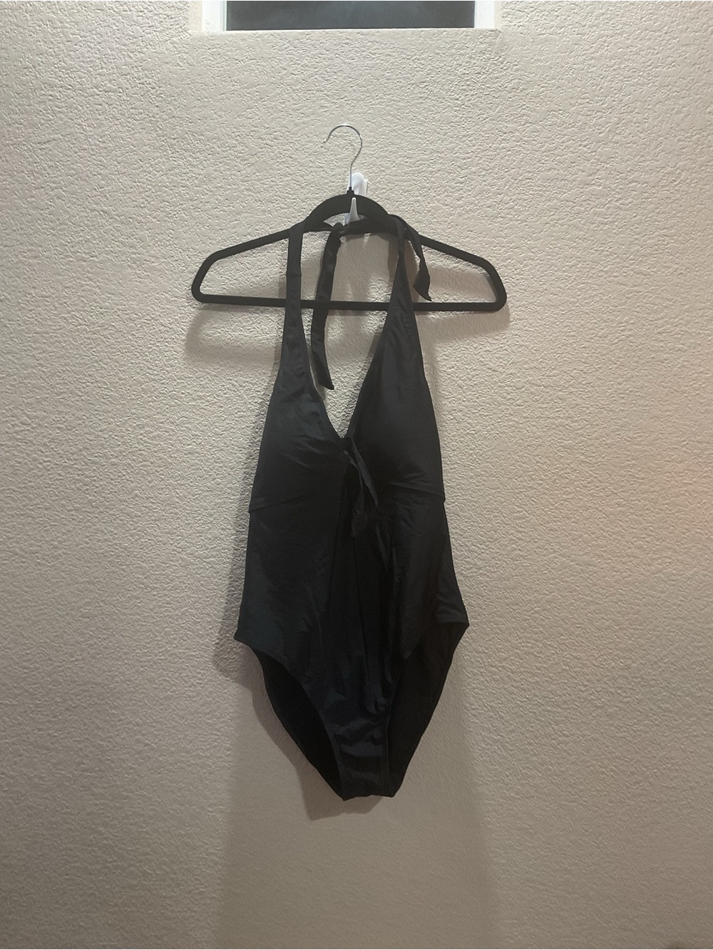Classic Black One-Piece Halter Swimwear - Women